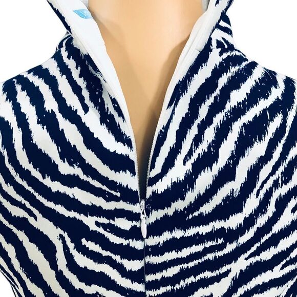 NWOT J. McLaughlin Montego Slim Scuba Zebra Print Mock Neckline Dress Sz L - Picture 7 of 14